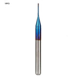 Brocas fresadora 10 Unids  de Carburo de Tungsteno Cortador Recubierto Azul Molino de Fresas Para Pcb Scm Placa de Circuito Máquina de Grabado(0.5mm)