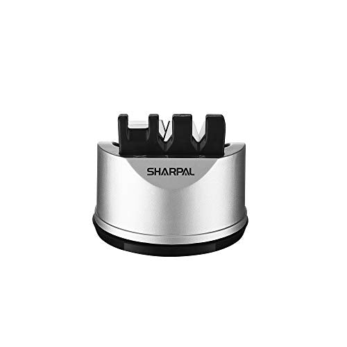 SHARPAL 191H Afilador de cuchillos y tijeras de chef de cocina para cuchillos rectos y dentados, herramienta de afilado de cuchillos de 3 etapas que ayuda a reparar y restaurar las cuchillas
