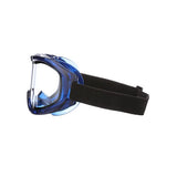 Sellstrom Gafas de seguridad Odyssey II S80200, antiniebla, resistente a los arañazos, protector de ojos sin látex para hombres y mujeres con lente transparente de doble panel, marco azul