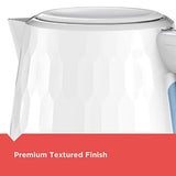 BLACK+DECKER Honeycomb Collection Rapid Boil KE1560W - Hervidor eléctrico inalámbrico (1,7 L, acabado texturizado premium, color blanco)
