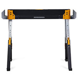 ToughBuilt - Sawhorse plegable - Resistente, duradero, ligero, resistente, 100% acero de alta calidad - Brazos de apoyo ajustables de hasta 4 x 4 - Capacidad de 1200 libras - (TB-C700) - Paquete de 2