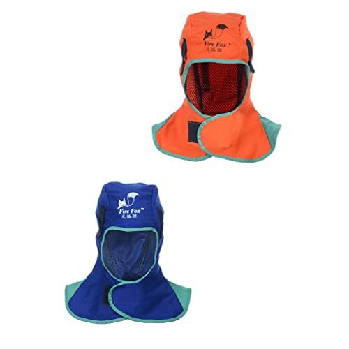 Capucha soldador protectora Sombrero ignífugo Naranja + Azul