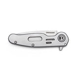 Crescent - Cuchillo de bolsillo de perfil bajo, 3.25 pulgadas, bloqueo de marco - CPK258FL, plateado