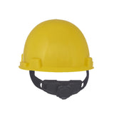 Casco de seguridad con suspensión Fas-Trac III de trinquete | Carcasa de polietileno, protección superior contra impactos, correas de corona autoajustables – Tamaño estándar en amarillo