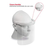 Vicover Pro - 2 Escudos Faciales Flex Max, altamente confortables, reutilizables, con materiales resistentes y de uso rudo, elimina presión sobre la frente, de ensamble rápido. Mica intercambiable PETG CAL.20 con alto grado de transparencia con película d
