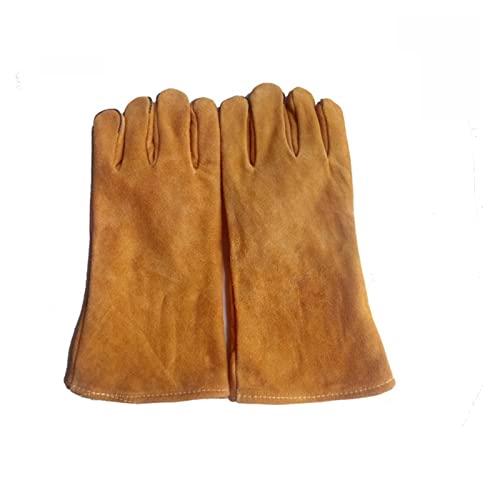 Guantes de soldador de cuero Anti-Heat Guantes de seguridad for soldar Guantes de protección de metal for soldar wear-resistant, anti-scalding, flame re
