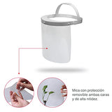 Vicover Pro - 2 Escudos Faciales Flex Max, altamente confortables, reutilizables, con materiales resistentes y de uso rudo, elimina presión sobre la frente, de ensamble rápido. Mica intercambiable PETG CAL.20 con alto grado de transparencia con película d