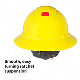Sombrero duro de ala completa H-802V-UV, suspensión amarilla de trinquete de 4 puntos, ventilado, con Uvicator