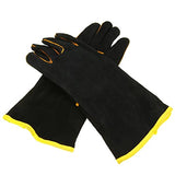Guantes de soldador servicio pesado 1 par soldadores de cuero de cuero guantes de cuero de cuero guantes de soldadura de soldadura negra guantes