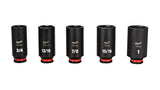 Milwaukee 49-66-7006 SHOCKWAVE 3/8 in. Drive Deep Well 6 Point Impact Socket Set (12-Piece)