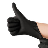 Guantes desechables negros de nitrilo sin látex y polvo de 6 mil, 100 unidades, texturizados, uso mecánico, limpieza, alimentos (negro (paquete de 100), XL (paquete de 100))