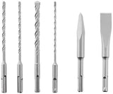 Juego de brocas y cincel, 6 piezas Marca Amazon - Denali Masonry SDS-Plus