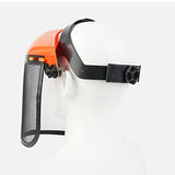 Pantalla facial de malla de resistencia con visera Casco para podadora de corte eléctrica, podadora, motosierra, tala , Gorras naranjas
