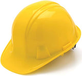 Casco de seguridad rígida de suspensión amarilla con paño de salamón Micro Sam