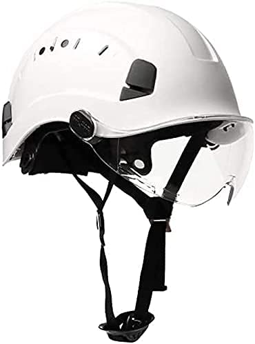 Casco de Seguridad ABS Casco de protección Ajustable para Trabajos en Altura con suspensión de 6 Puntos para construcción y Escalada(Color:White,Size: Type B)