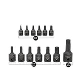 Juego de puntas de impacto brocas Torx de seguridad | 13 piezas | NEIKO 10282B
