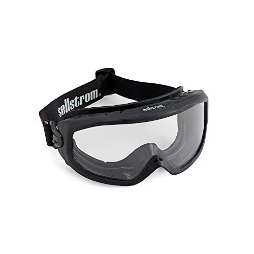 Sellstrom Gafas de seguridad, protección ocular Wildland Fire OTG, antiniebla, resistente a los arañazos, protector de ojos para hombres y mujeres con lente transparente, correa ajustable, marco negro, S80225