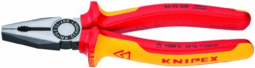 KNIPEX - 03 08 200 SBA Tools - Alicates combinados, aislamiento de 1000 V (0308200SBA)
