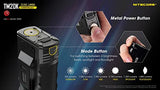 Nitecore TM20K - Foco de búsqueda LED táctica recargable USB-C de ultra alto rendimiento, 19 x CREE XP-L HD, 20000 lúmenes con 2 fundas de batería Eco Sensa gratis