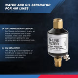 Neiko 30253A Separador de agua y aceite para línea de aire | 1/4" NPT entrada y salida | 150 PSI