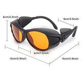 Gafas de seguridad láser, protección para los ojos OD6+ 190 nm-490 nm longitud de onda láser depilación tatuaje gafas de gafas, luz UV gafas protectoras para grabado láser