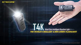 Nitecore T4K CREE LED 4000 lúmenes USB recargable linterna compacta, batería y EdisonBright marca USB-C cable de carga