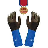 Super Remover - Guantes de neopreno, resistentes a los productos químicos, resistencia industrial, pelar y pintar, duraderos y reutilizables con agarre antideslizante - 1 par