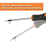 FUMETAX Juego de 6 Desarmadores con Punta Magnética herramienta Phillips y Flathead Destornillador Juego de Destornilladores con Cómoda Manija Antideslizante, SW-813601002