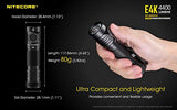 NITECORE E4K Next generation 21700 Compact EDC Flashlight - 4x CREE XP-L2 V6-4400 Lumens w/3x NITECORE NL2150HPR Rechargeable Li-ion Batteries