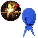 Gorras de Soldadura Tipo Bandana Cabeza Ajustable Soldadores Protectores Anti Escaldado Sombrero, Capuchas Azules