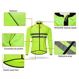 WOSAWE Chaqueta cortavientos de alta visibilidad para hombre Resistencia al agua Rompeviento reflectante, Verde M