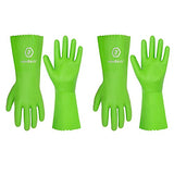 2 pares de guantes resistentes a los químicos, NBR y PVC de doble revestimiento de seguridad, guantes de trabajo de seguridad, ácido, álcalis y aceite, guantes de protección industrial, antideslizantes (M, verde)