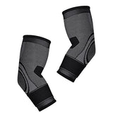 WUUOSSYUIS Paquete de 2 coderas, manga de apoyo, cómoda absorción de sudor, secado rápido, protección portátil para tenis, envoltura para brazos , Negro , XL