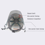 Casco seguridad  de Moda de Dos Colores Anti-UV Transparente Aleros Flotantes Diseño Forro Acolchado de 6 Puntos Banda para El Sudor Extraíble Obra de Construcción, Carretera, Minería