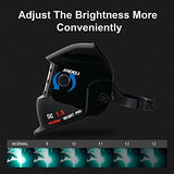 Casco de soldadura de oscurecimiento automático, color verdadero 1/1/1/2 con protección solar, amplio rango de sombra 4/9-13 para moler soldadura ARC MIG TIG (ADLDH9242-A)