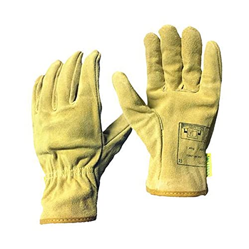 Guantes de soldador Guantelete Resistente a Las Llamas Amarillo Claro