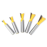 5 Unids Fresadora Fresadora de cola de milano Broca de cola de milano Extremo de cola de milano para herramientas de mano de madera de proceso Accesorios