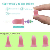 Tapones para oidos para dormir,2 Pares Tapones Oídos de Espuma con estuche ,Tapones de silicona reutilizables tapones suaves y cómodos para reducir el ruido para viaje ,nadar, dormir(Rosa)