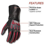 Guantes de soldador de  piel para soldar y aparejar, resistentes a los impactos, resistentes a los cortes, varios tamaños disponibles (S - 2XL), Negro, Rojo, Large