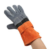 ENZZ Guantes ignífugos, Guantes de protección para cocinar al Aire Libre Mediante Soldadura Naranja