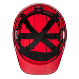 Casco duro de trabajo con trinquete ventilado en translúcido Hi Vis ANSI, rojo