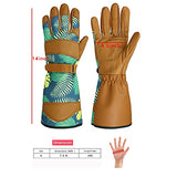 OLSON DEEPAK - Guantes de jardinería para mujer con piel de vacuno de grano para trabajo en el patio (puños largos y medianos)