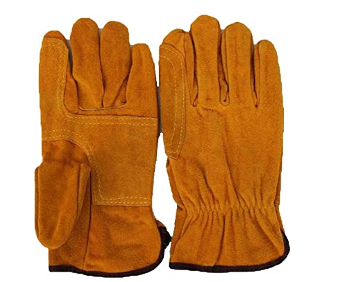 Guantes de la soldador de Cuero, Guantes Protectores de Aislamiento térmico Duradero. Guantes Protectores