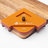 HERMIT TOOLS Plantilla de esquina 12 en 1 para enrutadora/recortadora R5 R10 R15 R20 R25 R30, T5 T10 T15 T20 T25 T30 Medio Redondo Radio de esquina Quick Jig (12 radios diferentes)