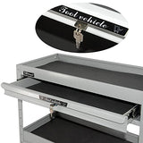 MYOYAY Carrito de herramientas de 3 niveles: carrito de herramientas con ruedas y cajones utilitarios de hasta 450 libras de carga, carrito de herramientas rodante de 3 niveles, organizador de herramientas de altura ajustable para almacén, cochera, jardín