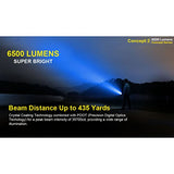 Nitecore Concept 2 6500 lúmenes - Luz Recargable compacta, Color Negro