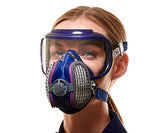 GVS Respirador media cara Elipse Integra SPR550 contra polvos, con filtros reutilizables y remplazables incluidos, color azul talla M/L