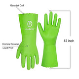 2 pares de guantes resistentes a los químicos, NBR y PVC de doble revestimiento de seguridad, guantes de trabajo de seguridad, ácido, álcalis y aceite, guantes de protección industrial, antideslizantes (M, verde)