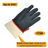 Guantes de soldador  , resistentes al calor, 14 pulgadas, 1244 °F, guantes de horno, ahumador, barbacoa para manejar alimentos calientes en tu freidora/impermeable/ignífugo