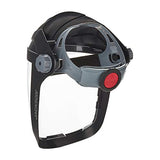 Protector facial con casco de trinquete, tinte transparente, revestimiento antivaho, negro, 14220